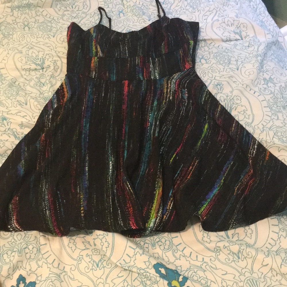 Black Colorfully Striped Dress